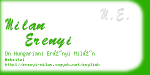 milan erenyi business card